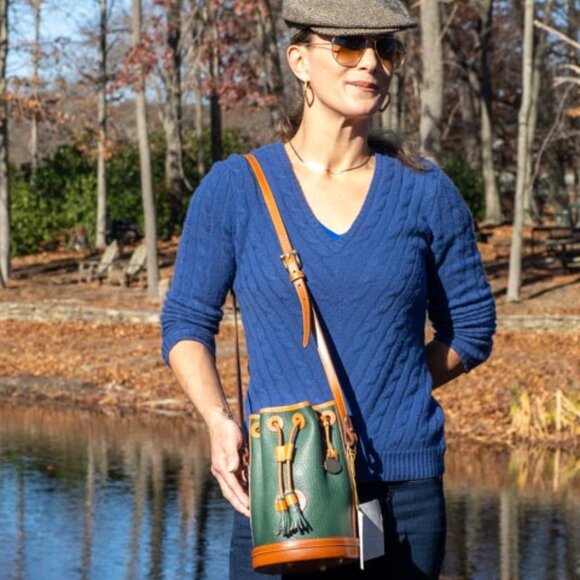 New, Vintage D&B Fir Green Hand Fitted Crossbody Bag, USA - Picture 2 of 16